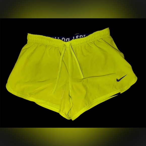 Nike Pants - Nike Vibrant Yellow Short w Dark Blue Biker Shorts